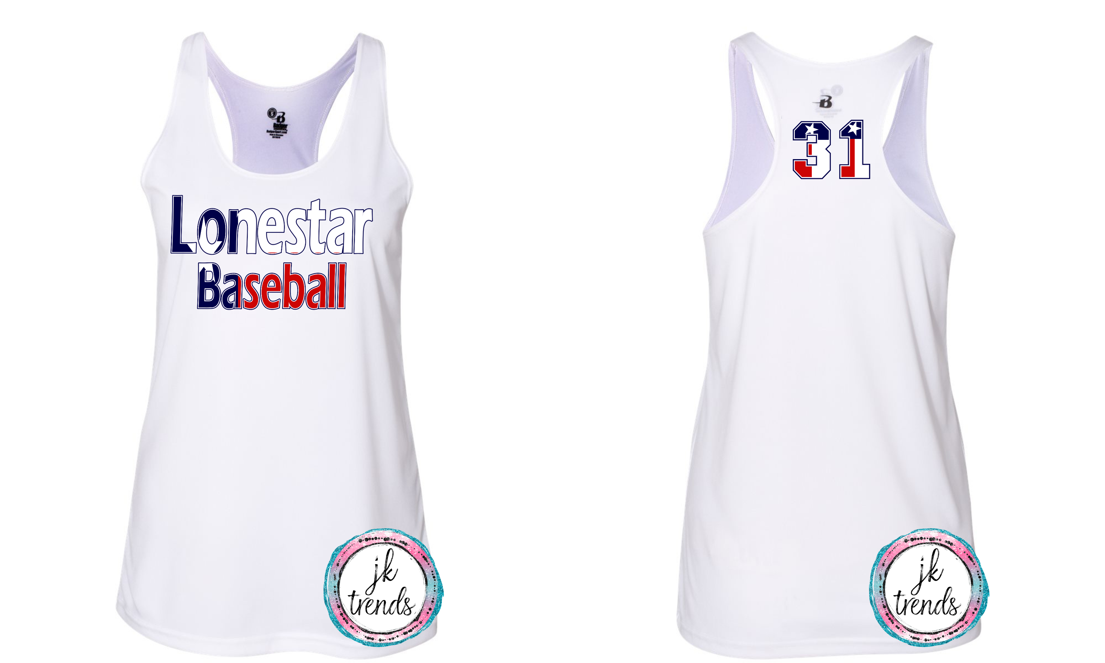 Lonestar Baseball Texas Star Shirt Adult 2X-Large / White Drifit