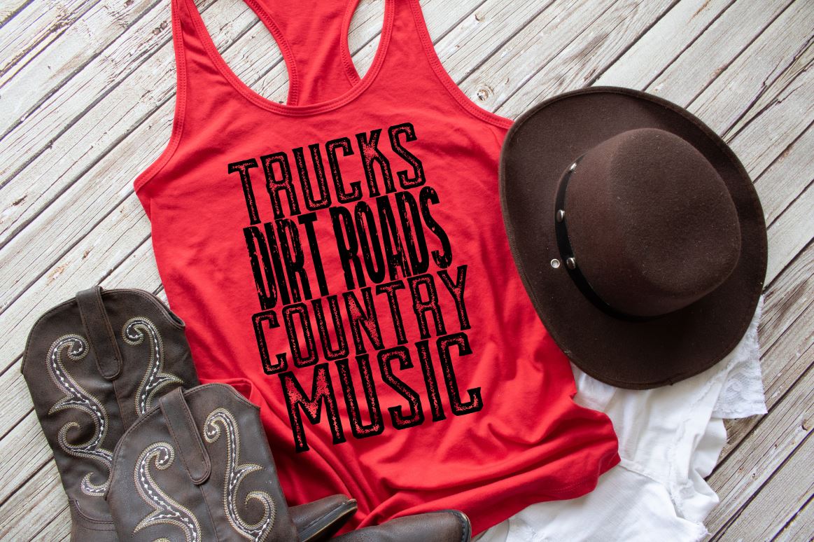 Trucks Dirt Roads Country Music (short sleeve)