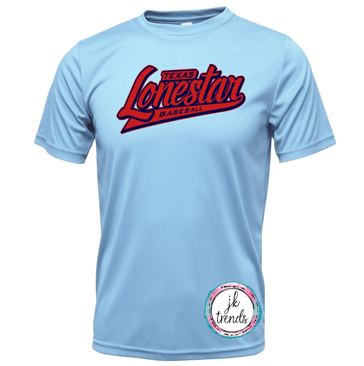 Lonestar Baseball Script Drifit Short Sleeve Crew