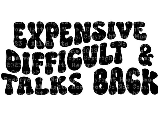 Expensive Difficult and Talks Back