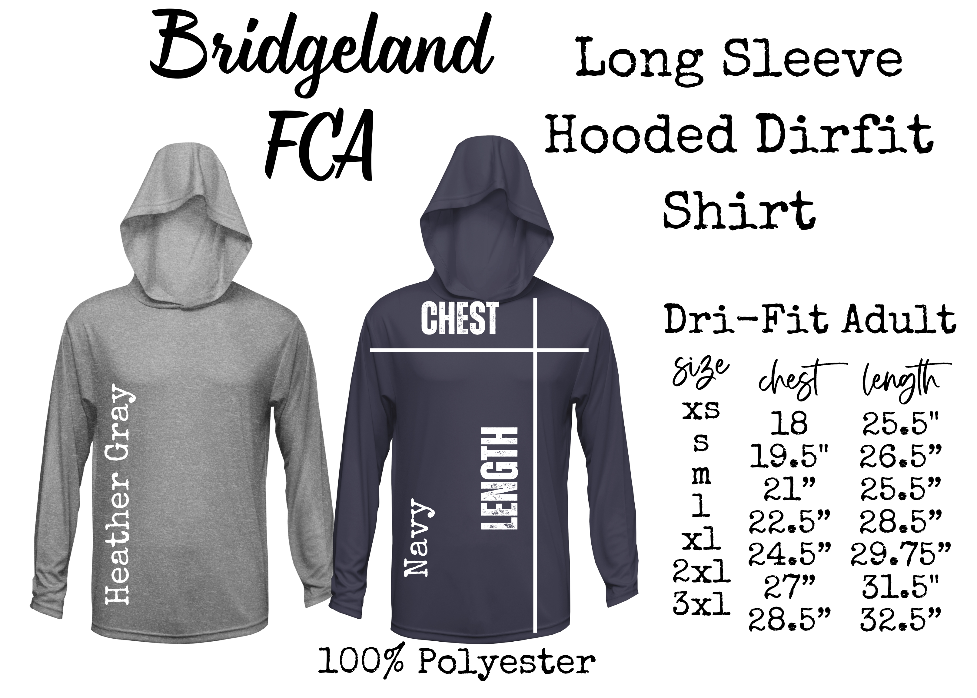 FCA Outlined long sleeve dri-fit hood shirt