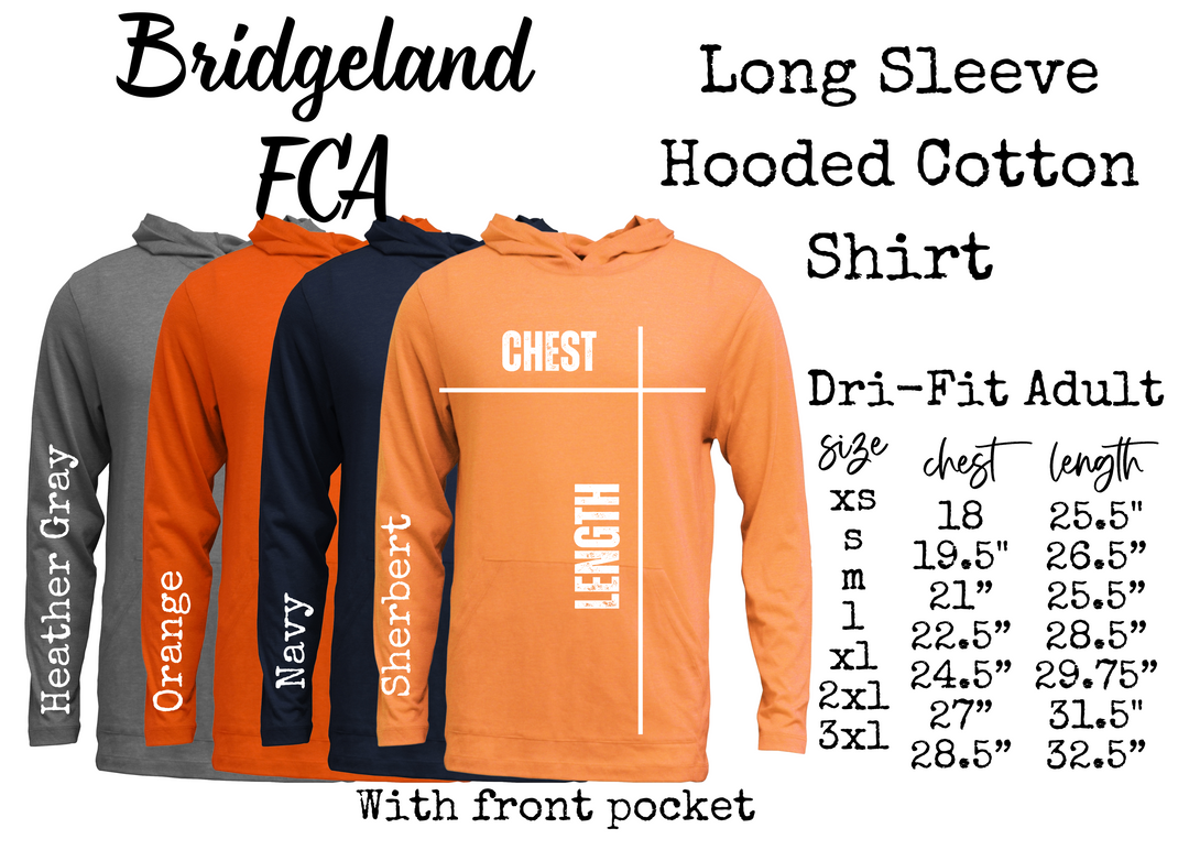 FCA Outlined Cotton Long Sleeve Hooded Shirt