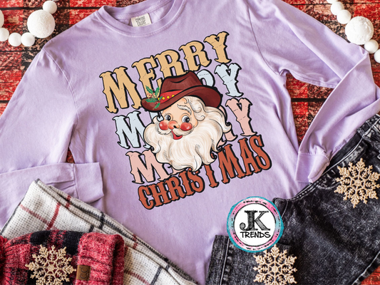 Merry Christmas Country Santa (short sleeve)