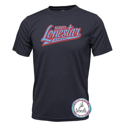 Lonestar Baseball Script Drifit Short Sleeve Crew