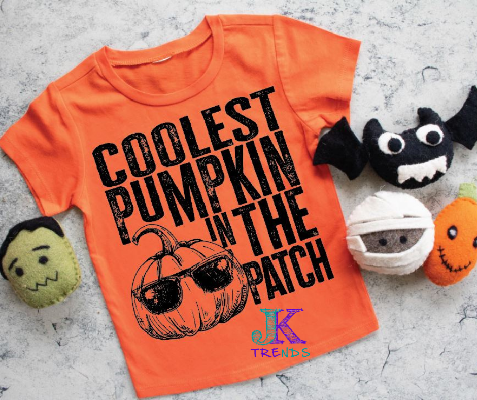 Coolest Pumpkin in the Patch Youth Halloween Fun Shirt