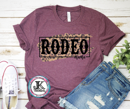 Rodeo Mama Leopard Bella Canvas Crew Neck