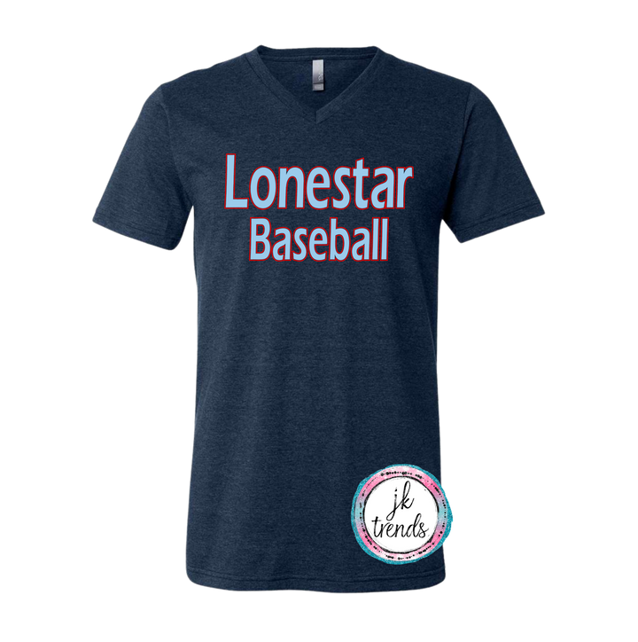 Heather Navy Shir-Lonestar Columbia Outlined Red
