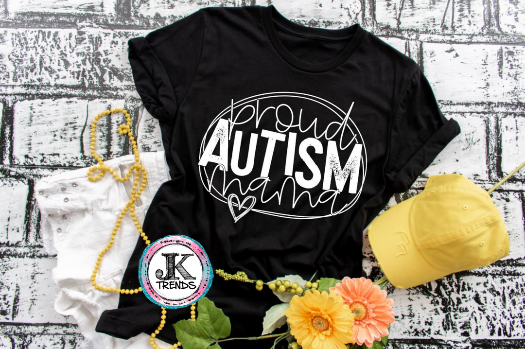 Proud Autism Mama Autism Awareness Bella T Shirt Crew Neck Adult