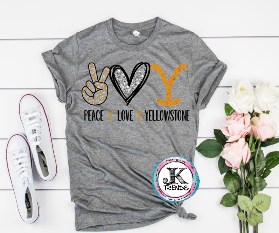 Peace Love Yellowstone Bella Canvas Crew Neck