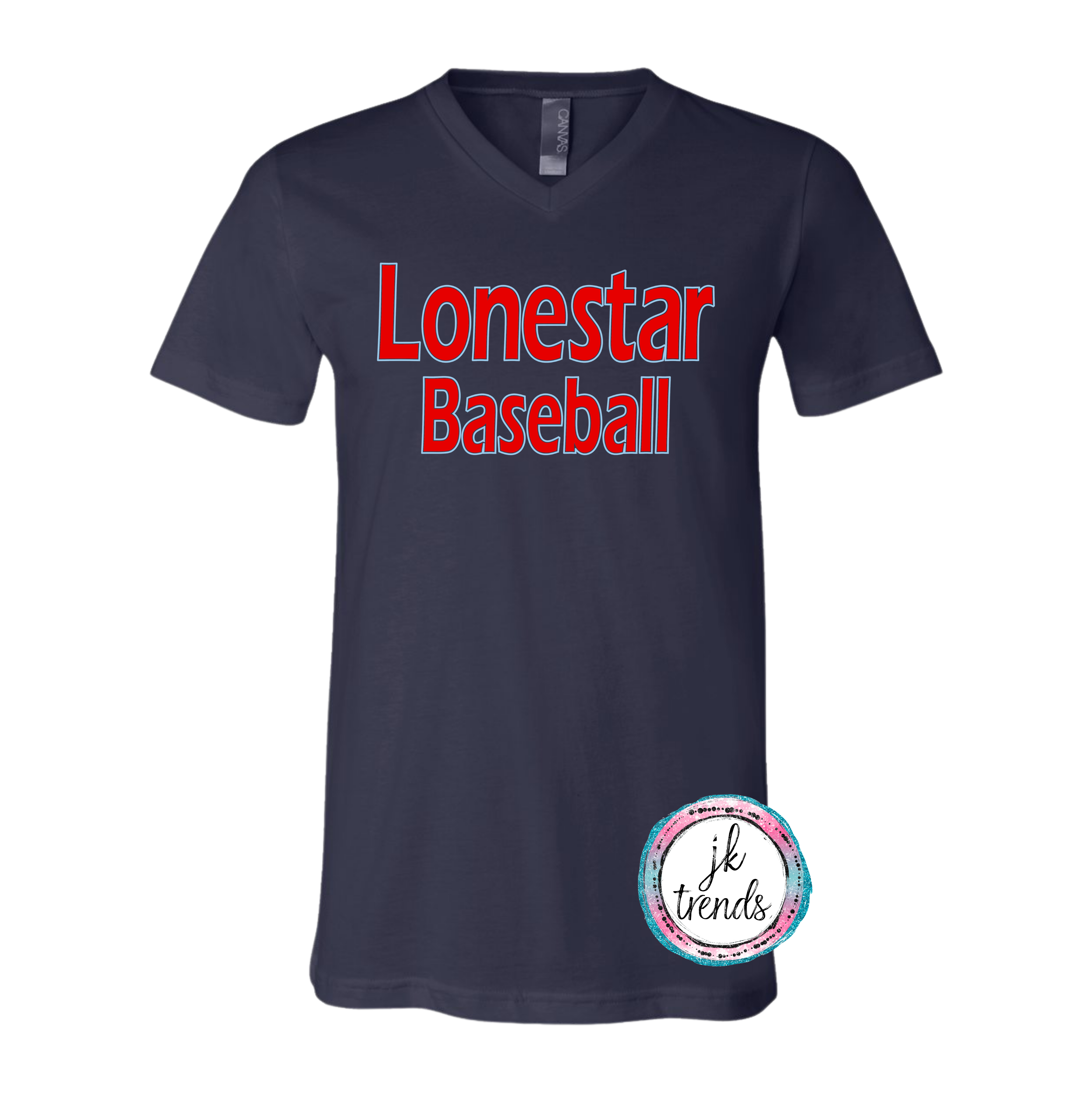 Navy Shirt-Lonestar Red Outlined Columbia
