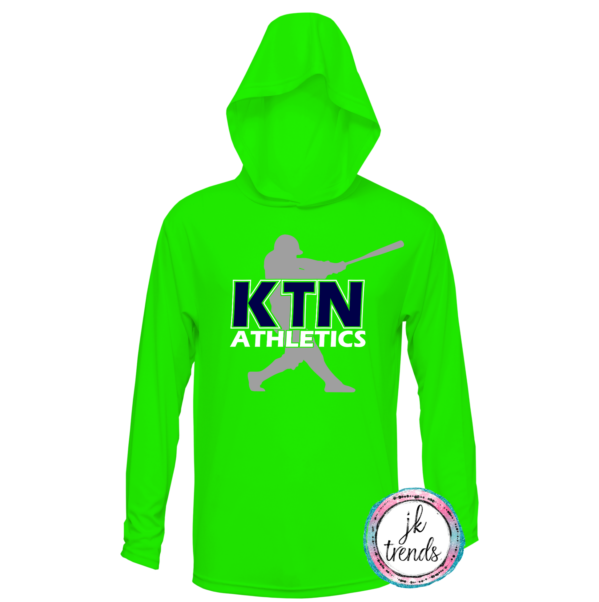 Neon Green - White Outline Navy KTN Player Back