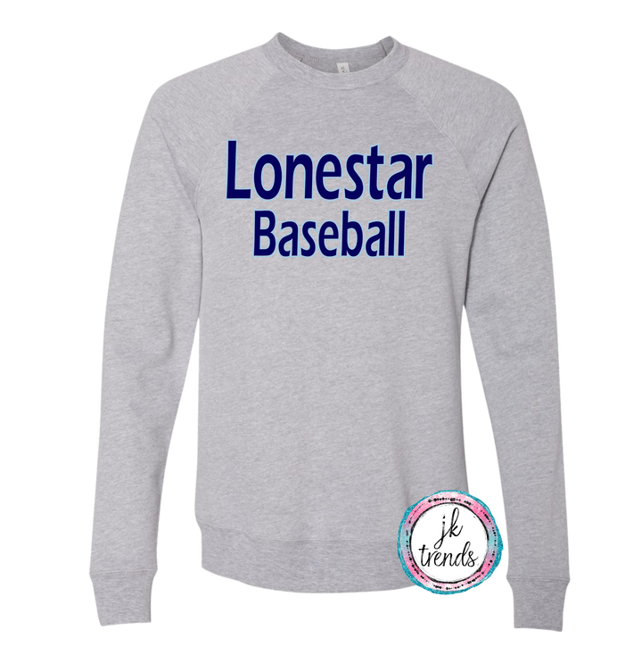 Lonestar Baseball Toddler/Youth/Adult Bella Canvas Sweatshirt