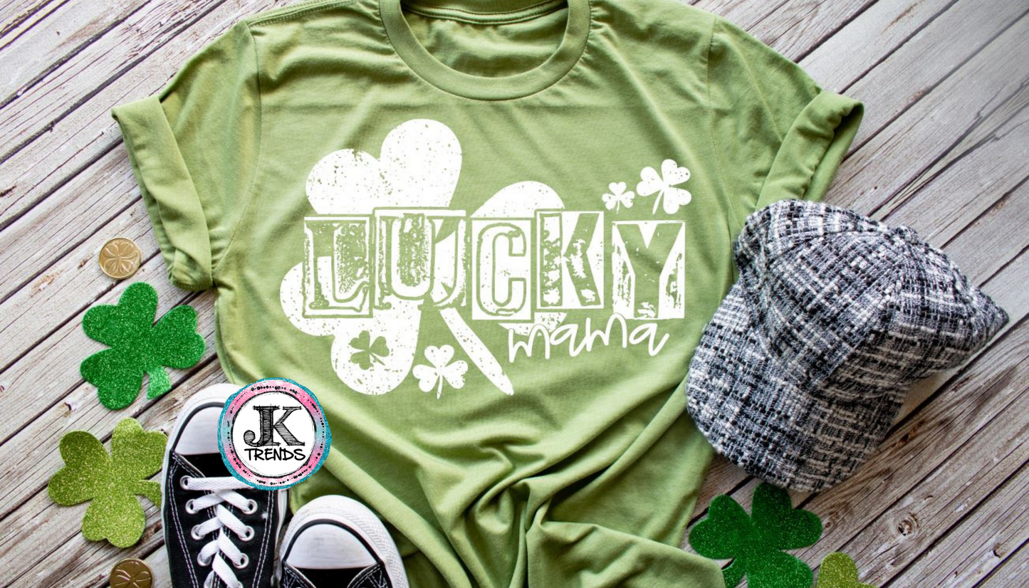 Lucky Mama St Patrick's Day ADULT SHORT SLEEVE Bella Canvas