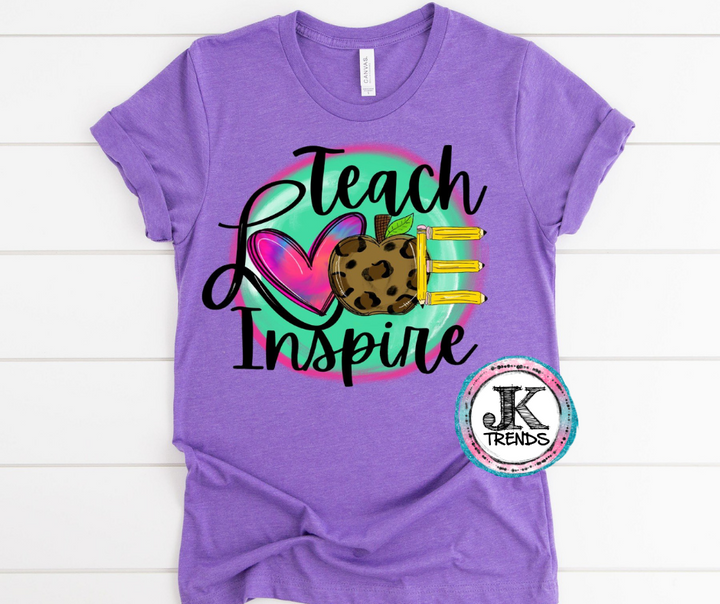 Teach Love Inspire Bella Canvas Crew Neck