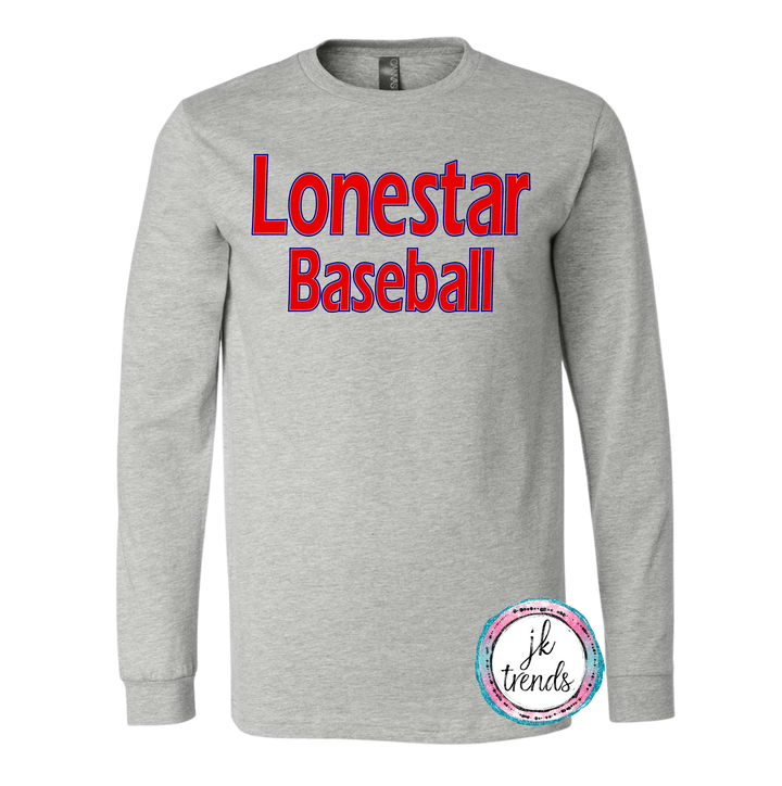 Lonestar Baseball Bella Adult Long Sleeve Shirt