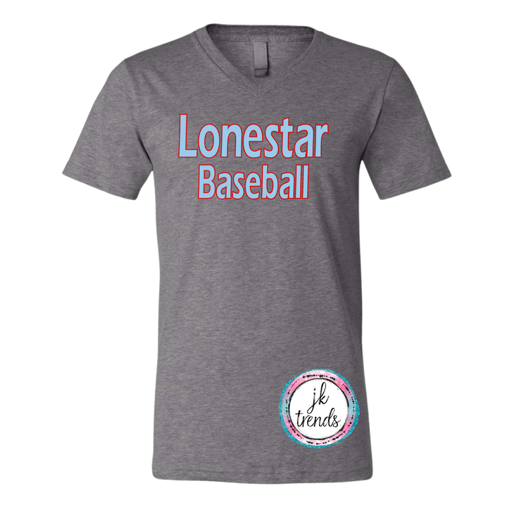 Gray Shirt-Lonestar Columbia Outlined Red