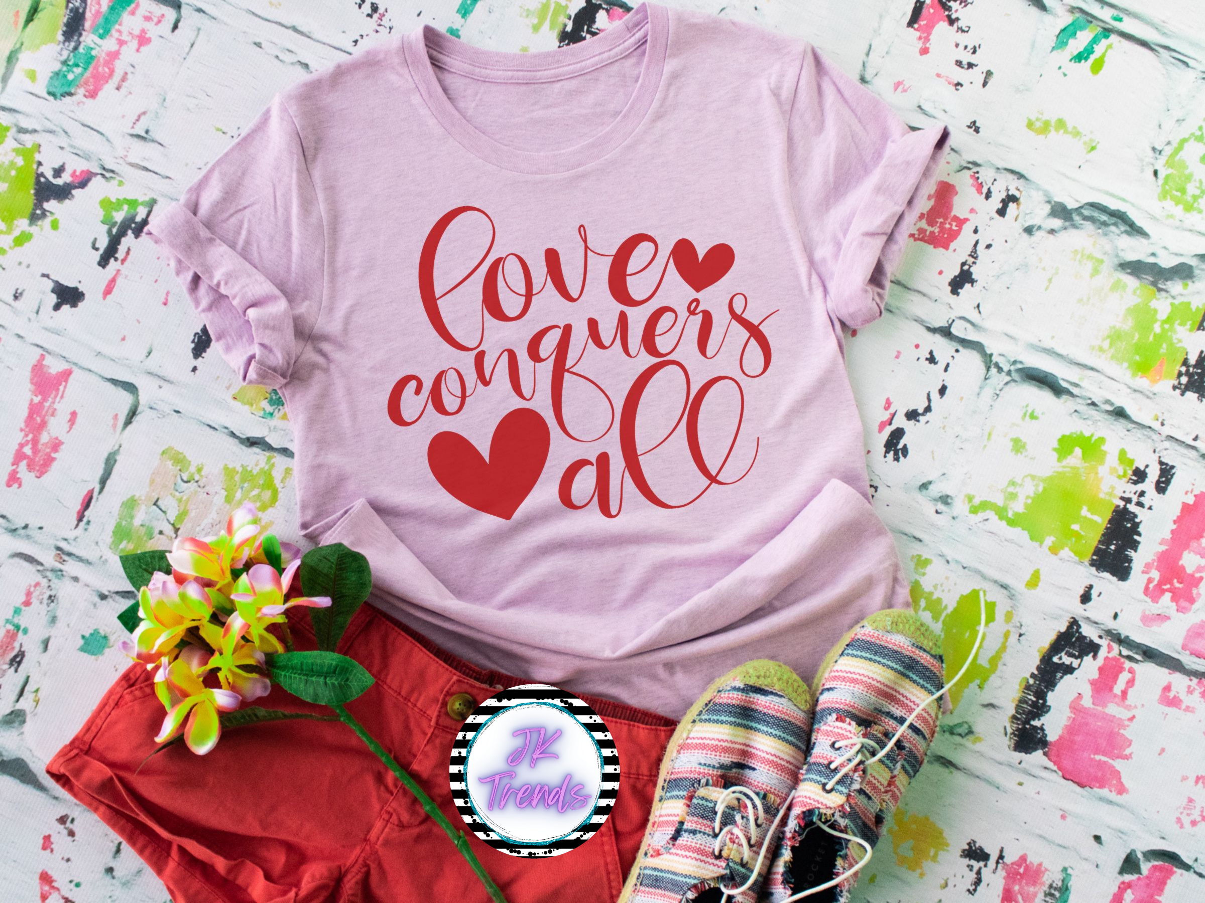 Love Conquers All Adult Shirt Bella Canvas
