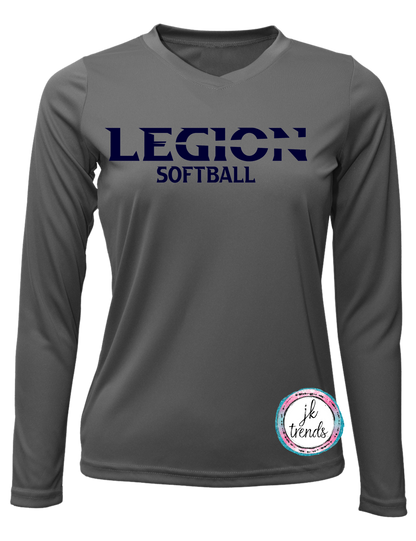 Legion Softball Ladies Performance V-Neck Long Sleeve Shirt