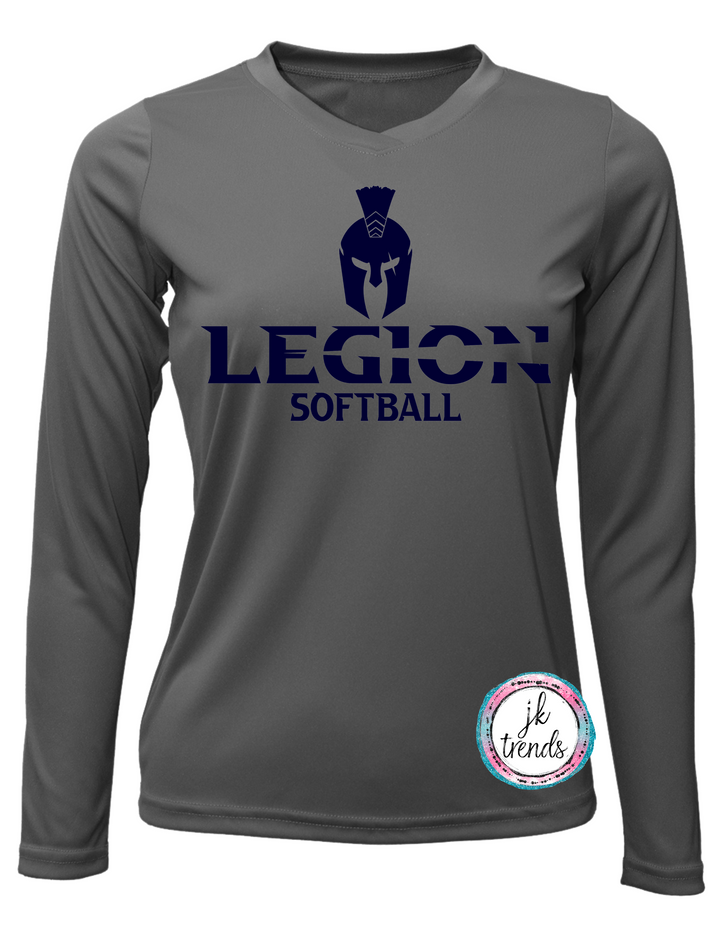 Legion Softball Ladies Performance V-Neck Long Sleeve Shirt