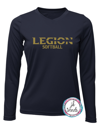 Legion Softball Ladies Performance V-Neck Long Sleeve Shirt