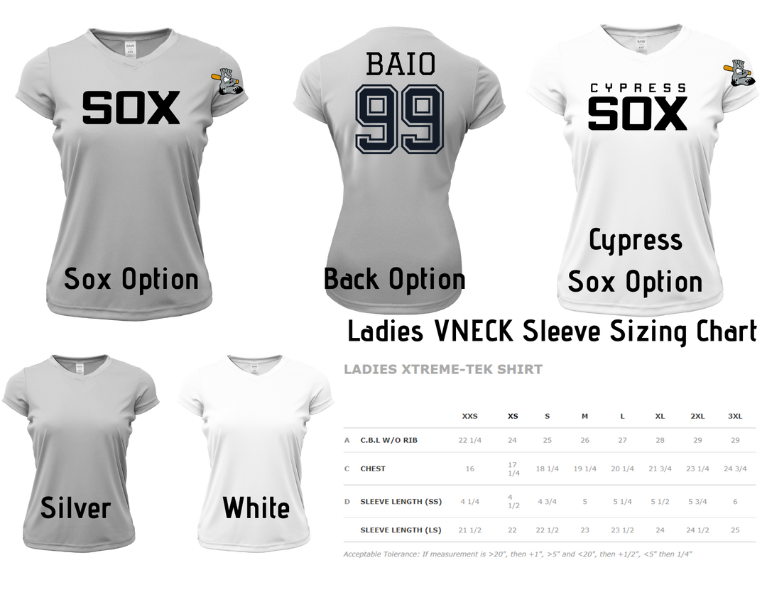 Cypress Sox Ladies V-Neck Shirt