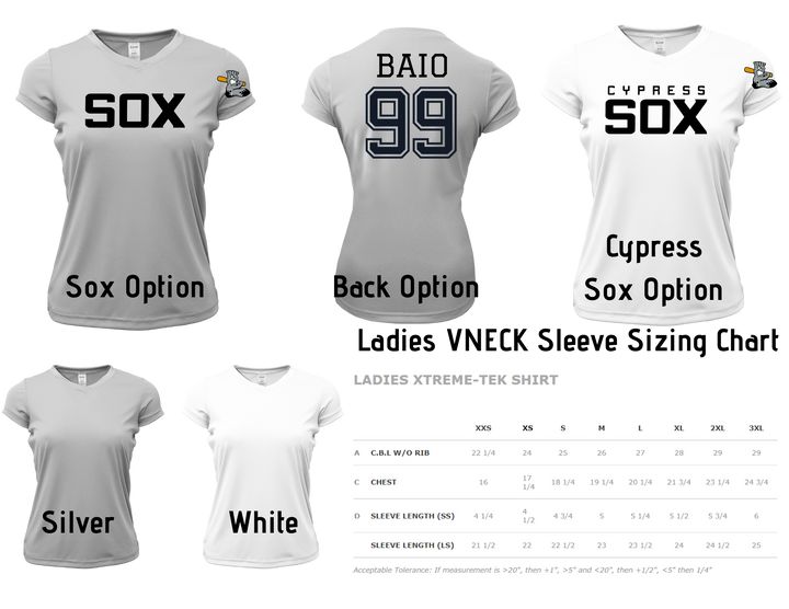 Cypress Sox Ladies V-Neck Shirt