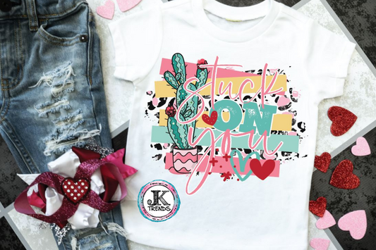 Stuck on You Cactus Print Valentine’s Day YOUTH Bella