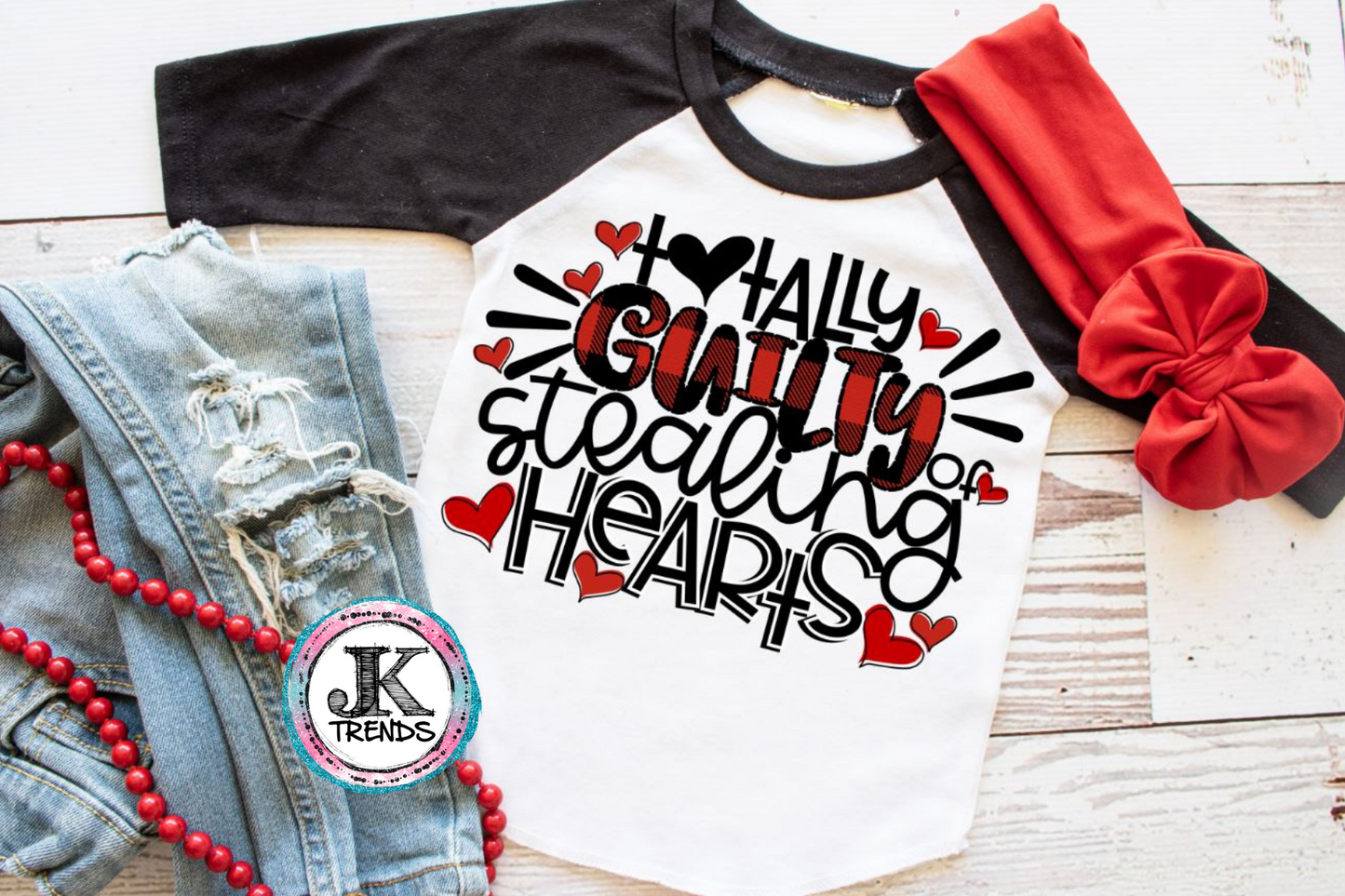 Totally Guilty of Stealing Hearts Valentine’s Day YOUTH Short Sleeve