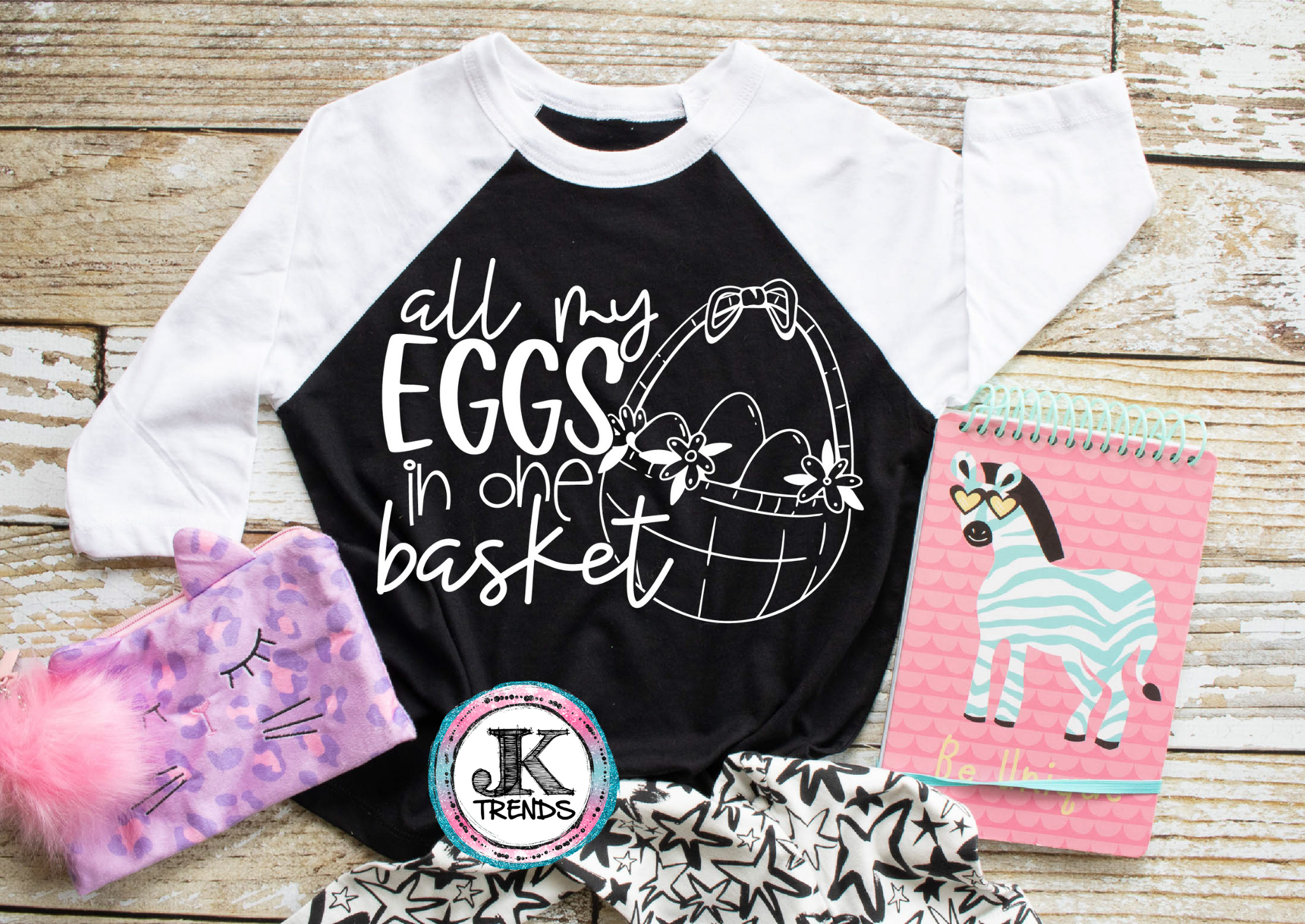 All My Eggs in One Basket Easter Bunny Youth Shirt Next Level Youth Raglan