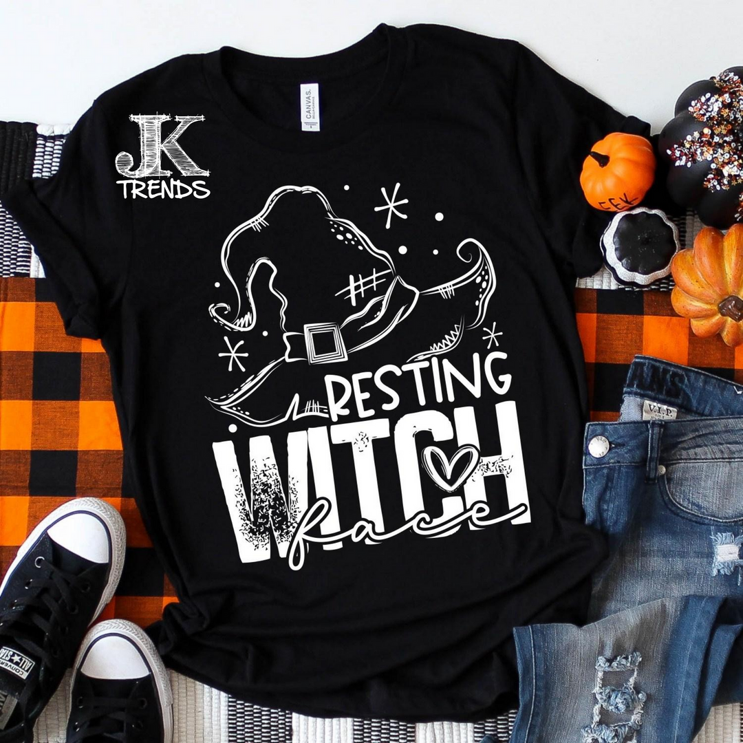 Resting Witch Face Halloween Fall Halloeve Funny Shirt Bella Canvas Unisex