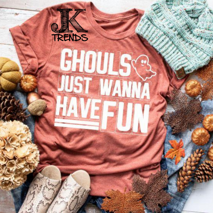 Ghouls Just Wanna Have Fun Halloween Shirt Funny Mom Bella Canvas Sarcasm