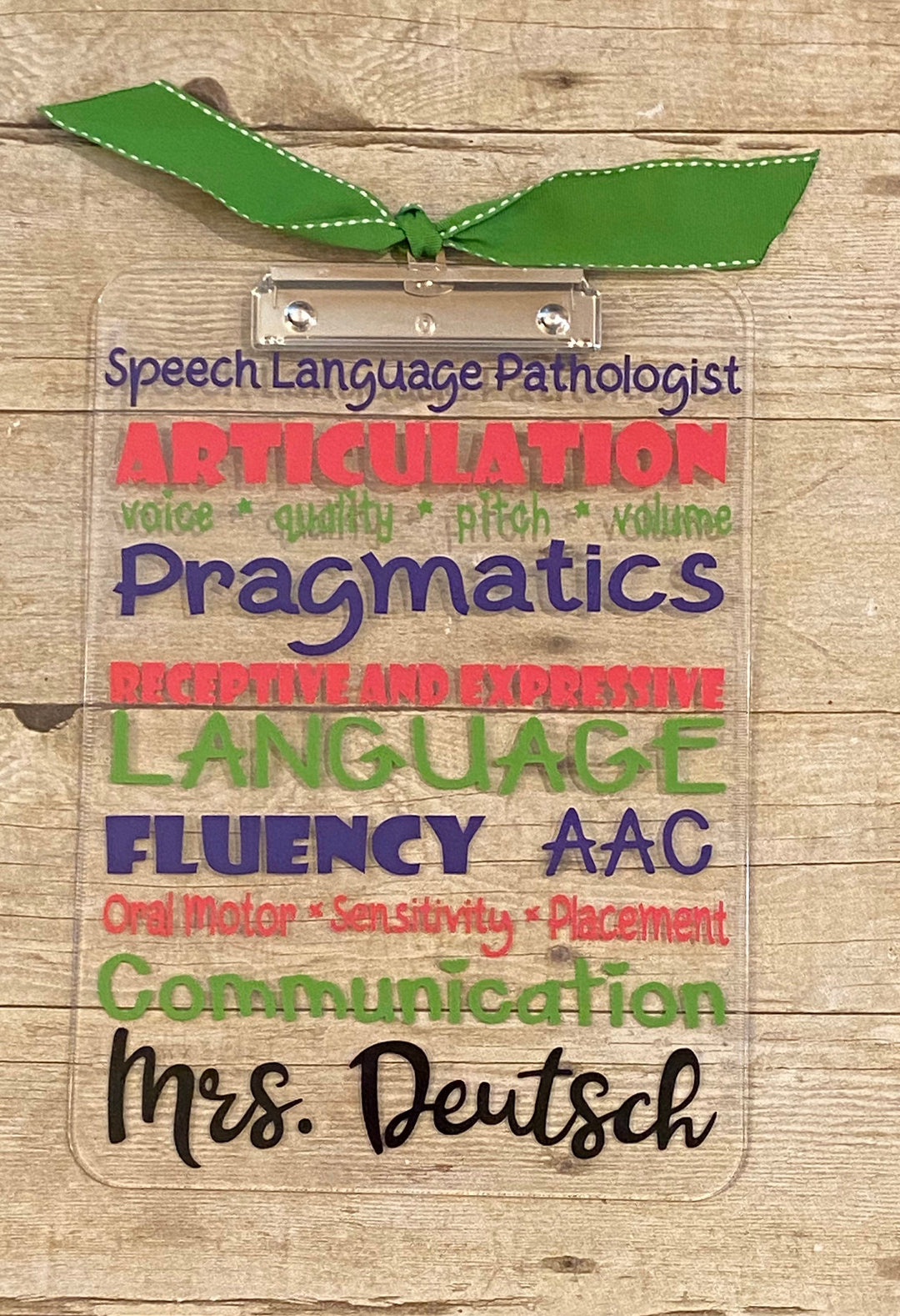 Speech Lanungage Path Appreciation Clip Board - Thank You - Christmas - End of Year - School - Gift speech language SLP clipboard