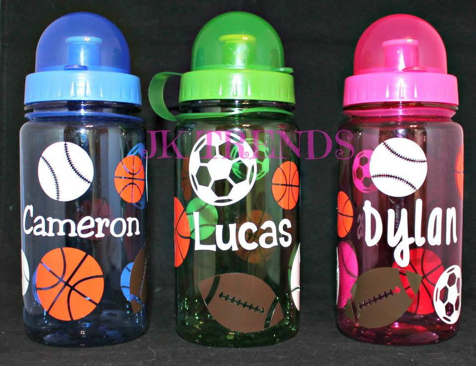 Colored Kids Water Bottles 12.5oz - Custom - Birthday - Gift - Party Favors - Travel - Lunch - School