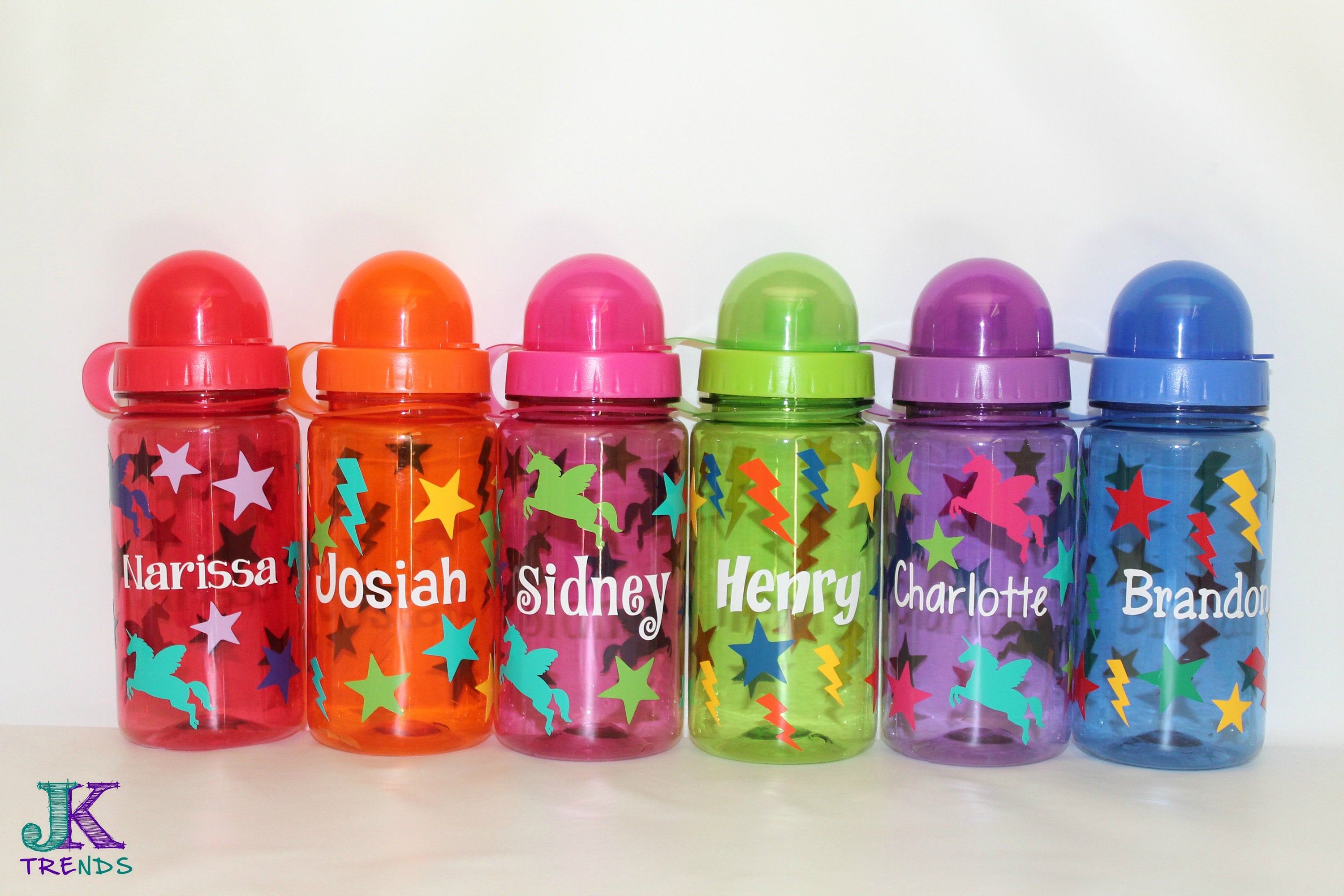 Colored Kids Water Bottles 12.5oz - Custom - Birthday - Gift - Party Favors - Travel - Lunch - School