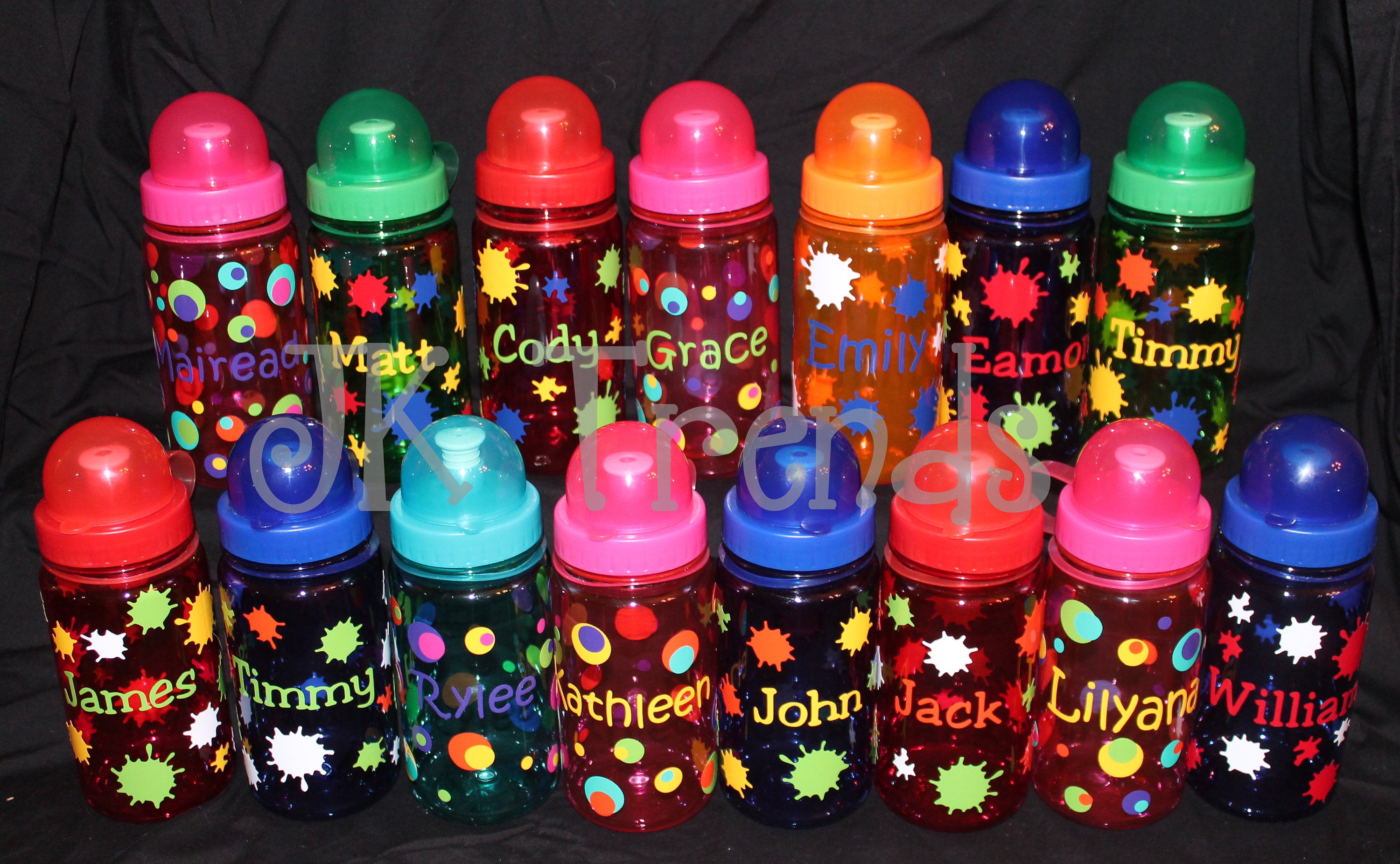 Colored Kids Water Bottles 12.5oz - Custom - Birthday - Gift - Party Favors - Travel - Lunch - School