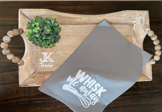 Whisk Me Away Kitchen Towel Wedding House Warming Mothers Day Christmas Anniversary Birthday  Hostess Bridal Gift