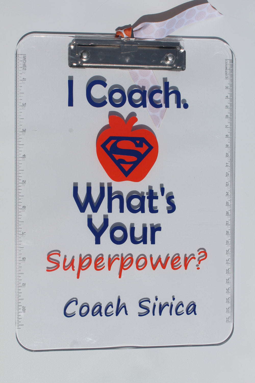 Coach I Coach What's Your Superpower?  Appreciation Clip Board - Name- Thank You - Christmas - End of Year - School - Gift