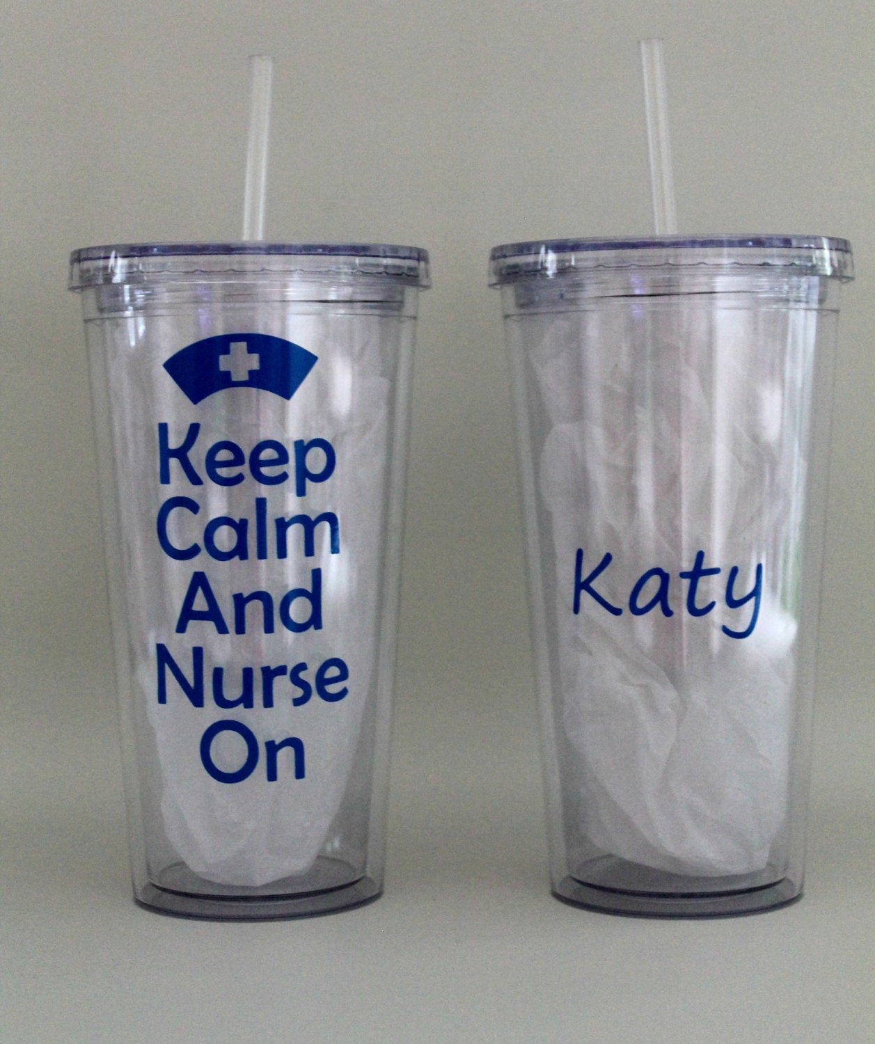 Personalized "Nurse Appreciation" Acrylic Tumbler - Thank You Gift - Birthday - "Keep Calm and Nurse On" - Occupation