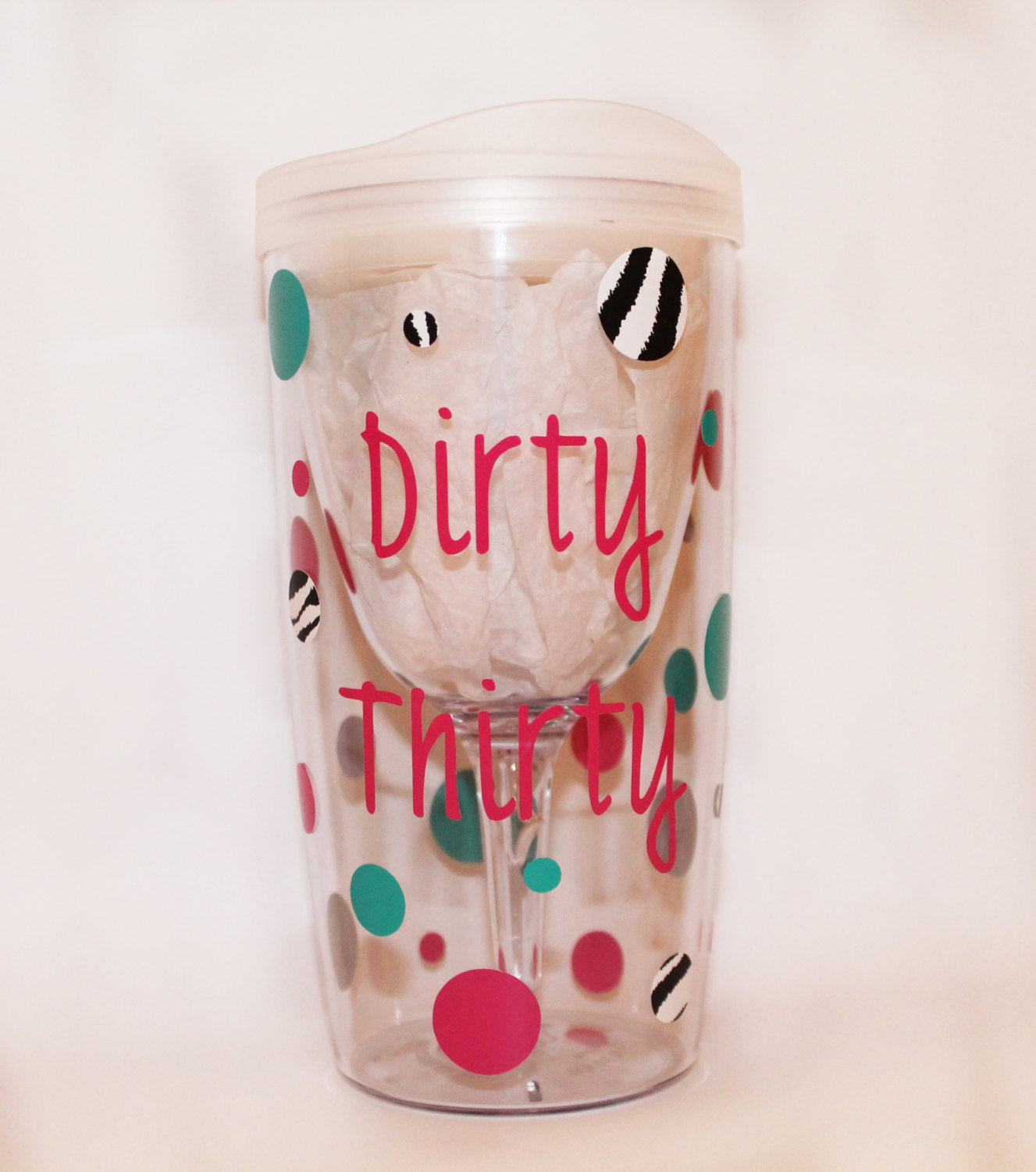 Wine Sippy Cup - "Dirty Thirty" - Birthday - Party - Celebration - Gift - Girls/Women - Name