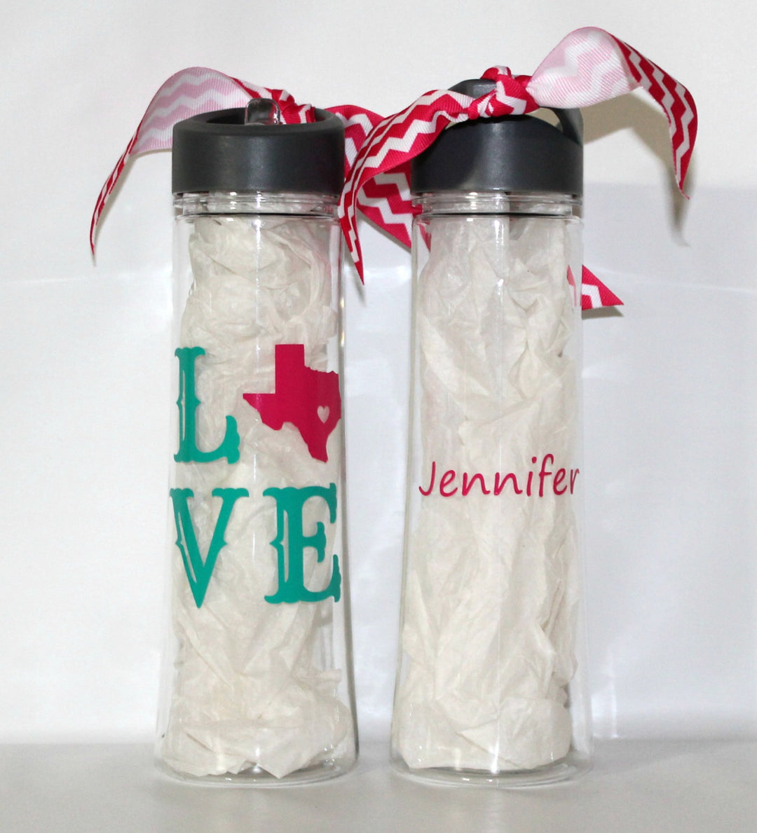 Personalized "LOVE State" 22oz plastic waterbottle / 25oz stainless steel water bottle - Thank You Gift