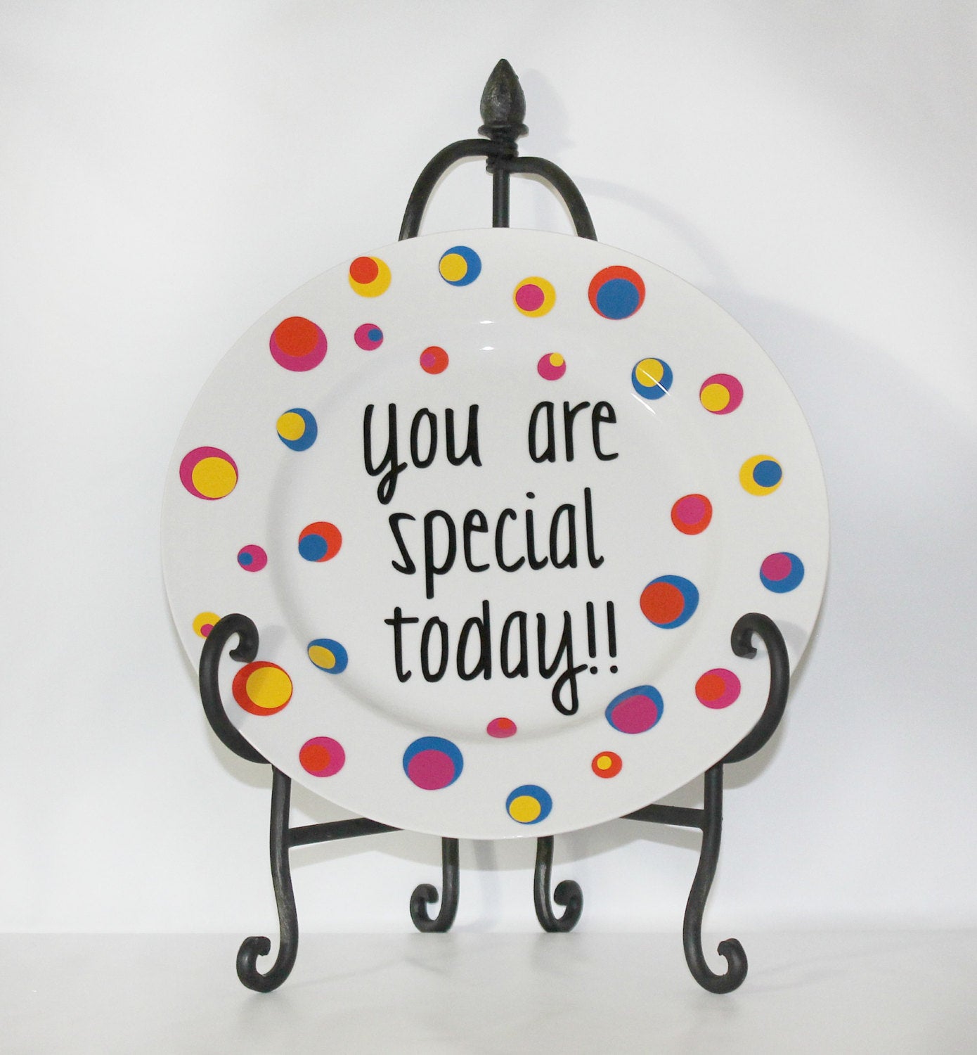 You are Special Today!" White Dinner Plate - Gift - Wedding - Engagement - Anniversary - Personalized - Vinyl - Porcelain