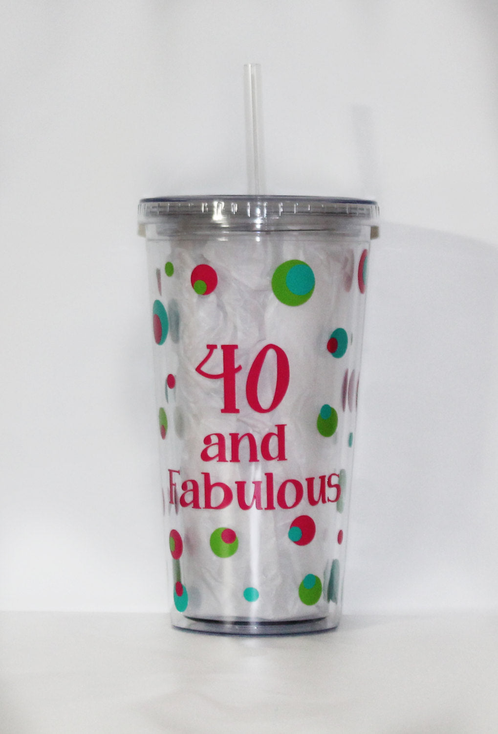 40 and Fabulous Drink Tumbler - Travel - On-the-Go - Work - Birthday - Gift - Women - Friend - Sister - Water Bottle