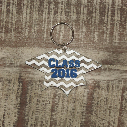 Graduation Cap Personalized Keychain - Graduation Cap - Appreciation Gift - Occupation - College - University - Student -  Class of 2015 - Teacher