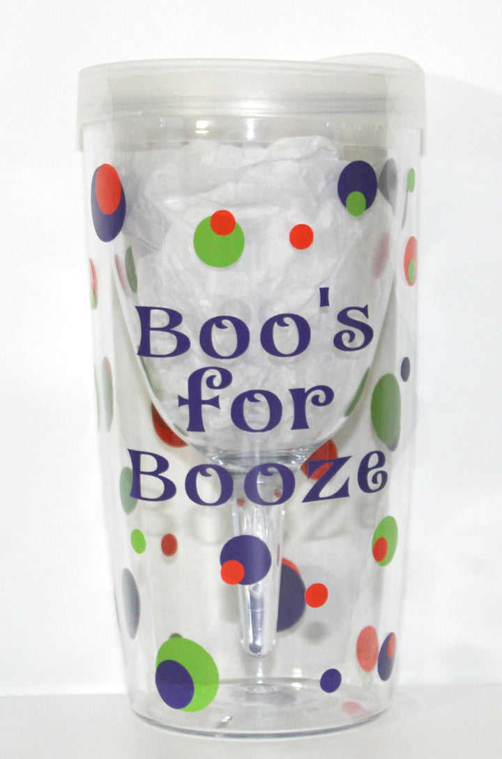 Wine Sippy Cup - "Boo's for Booze" - Halloween - Birthday - Party - Celebration - Gift - Girls - Women - Ghost - Themed