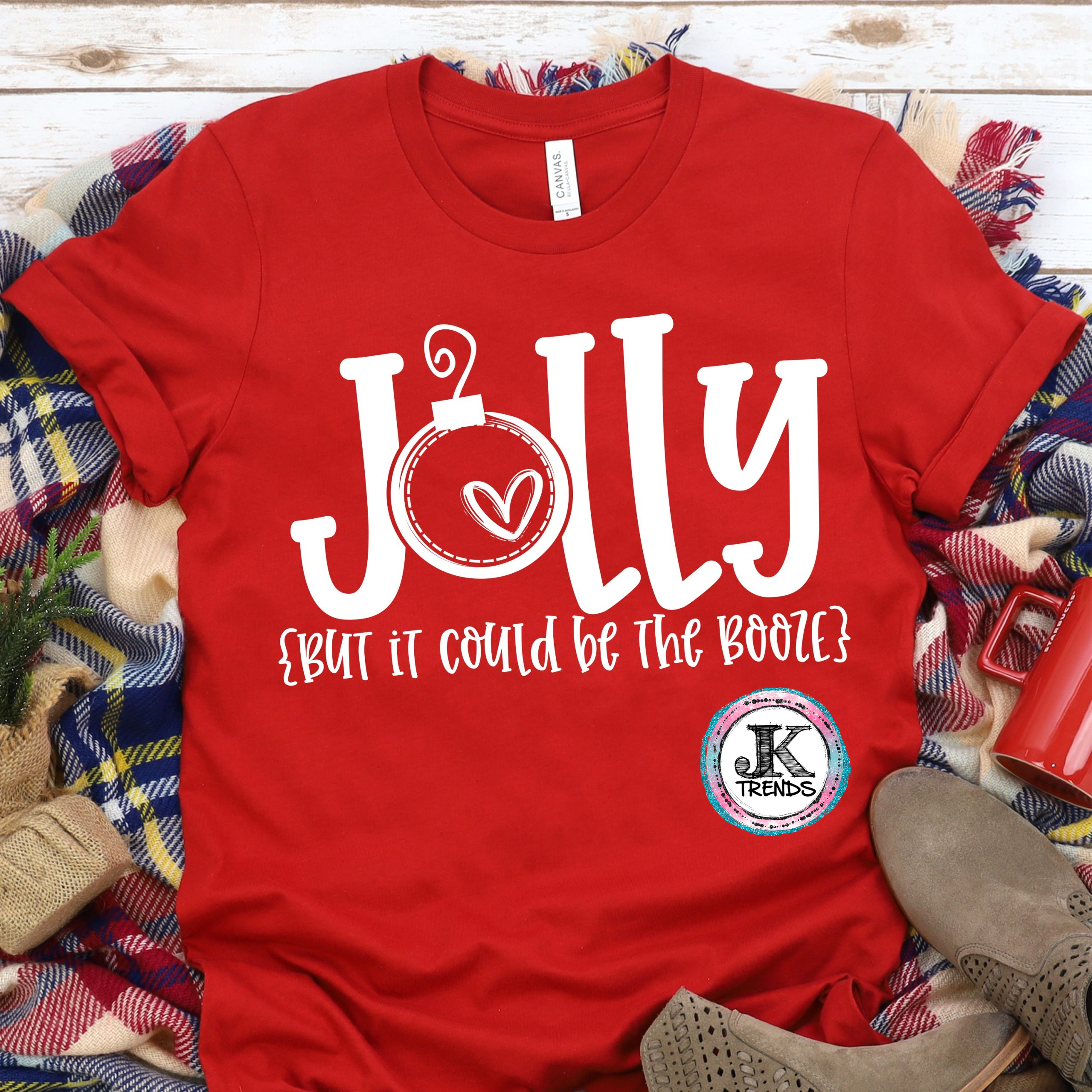 Jolly but it could be the Booze Adult Bella Canvas Crew Neck