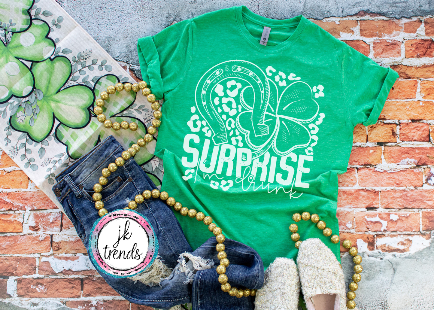 Surprise I'm Drunk St Patrick's Day ADULT SHORT SLEEVE Bella Canvas