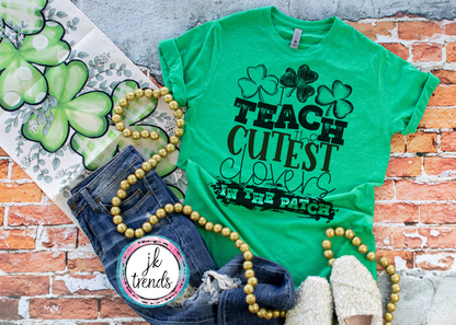 I Teach the Cutest Clovers in the Patch St Patrick's Day ADULT SHORT SLEEVE Bella Canvas